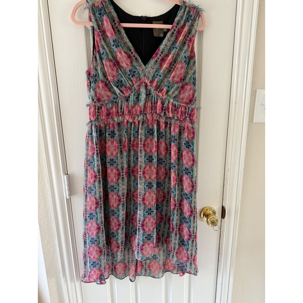 Taylor Dresses Women's Dress Floral V Neck Sleeveless Pink Blue Size 8